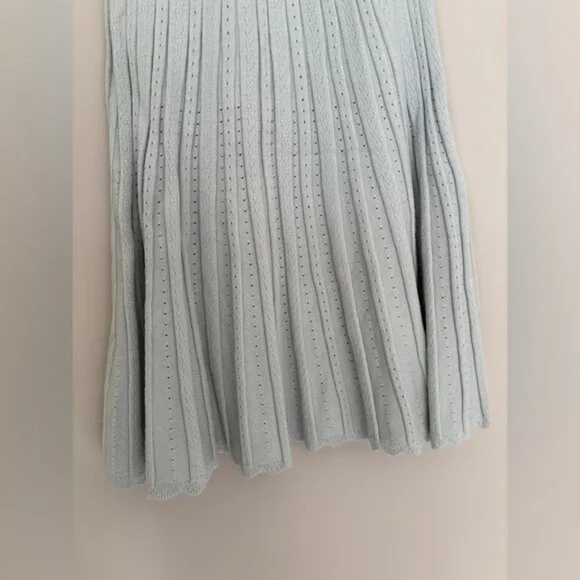 NWT LoveShackFancy Evaluna Stretch Pointelle Mini Dress Eau De Nilsize S